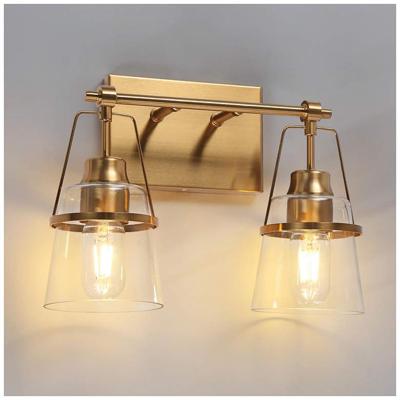 Image 6 Dendro 2-Light 13.4" Wide Brass Bath Light more views