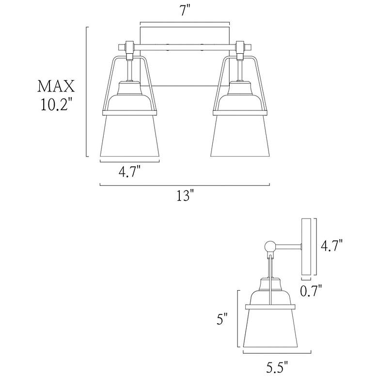 Image 7 Dendro 2-Light 13.4" Wide Brass Bath Light more views
