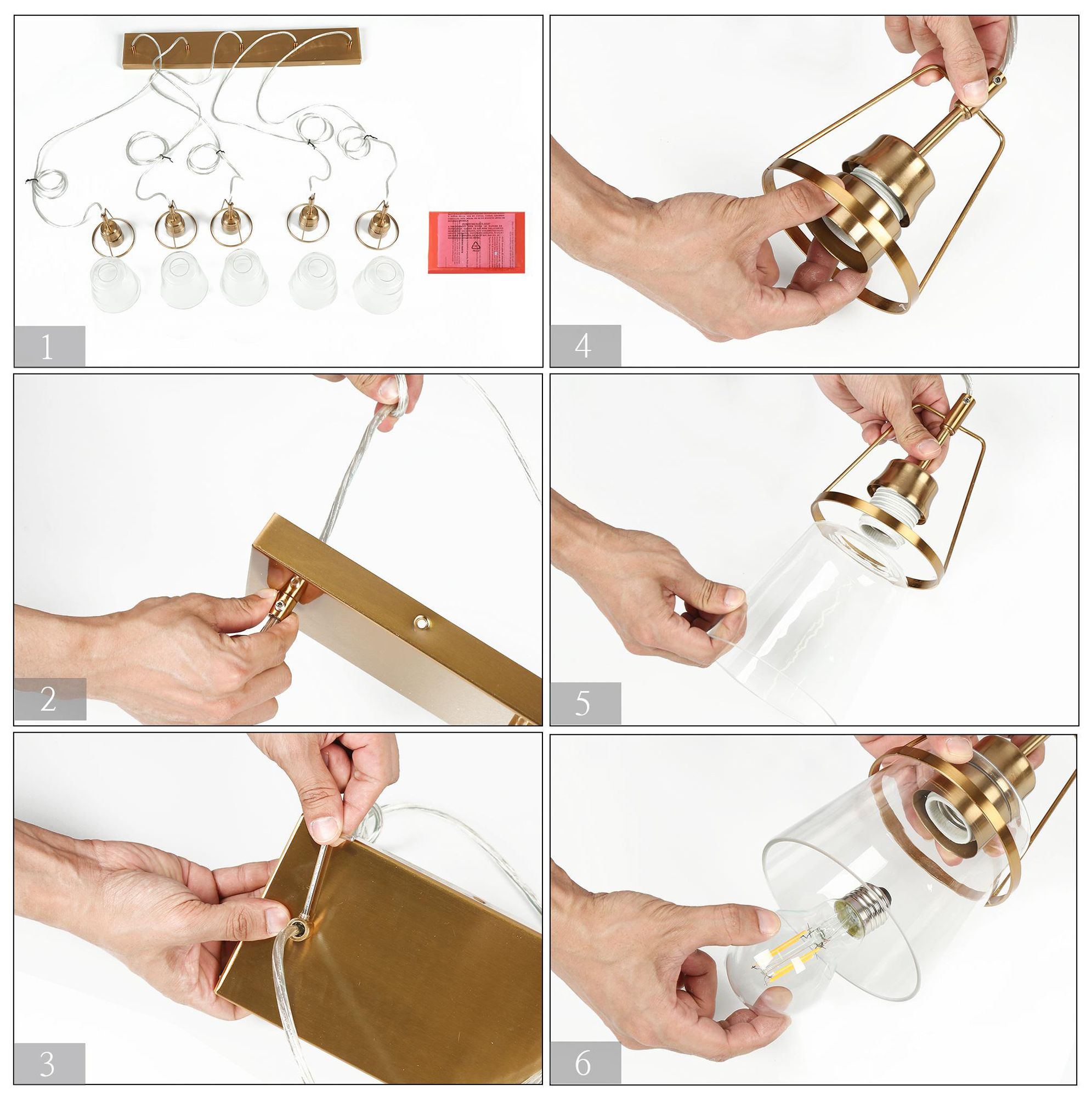 Image 6 Dendro 5-Light Gold Island Chandelier more views