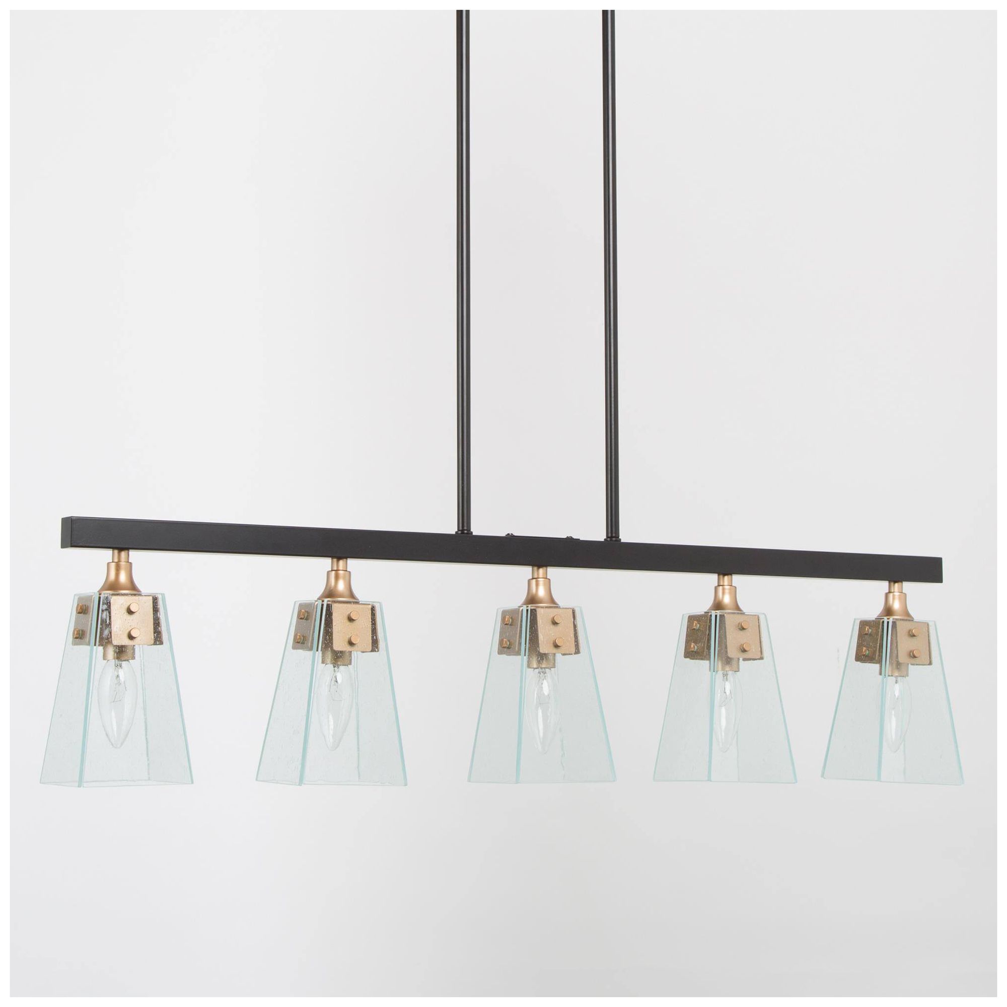 Image 6 Dendrophylax 34 1/4" Wide Black and Gold 5-Light Linear Chandelier more views