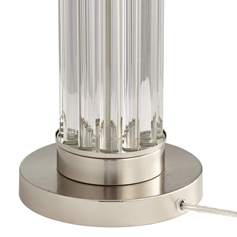 Denise Brushed Nickel Crystal Glass Rod Column Table Lamp more views