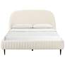 Denise Cream Boucle Tufted Fabric King Size Bed