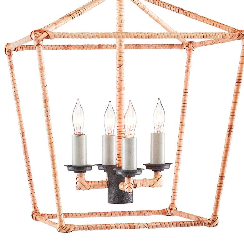 Image 2 Denison 12 1/4" Wide Mole Black and Rattan 4-Light Pendant more views