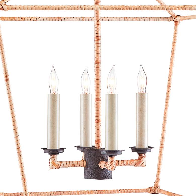 Image 2 Denison 18" Wide Mole Black and Rattan 4-Light Pendant more views