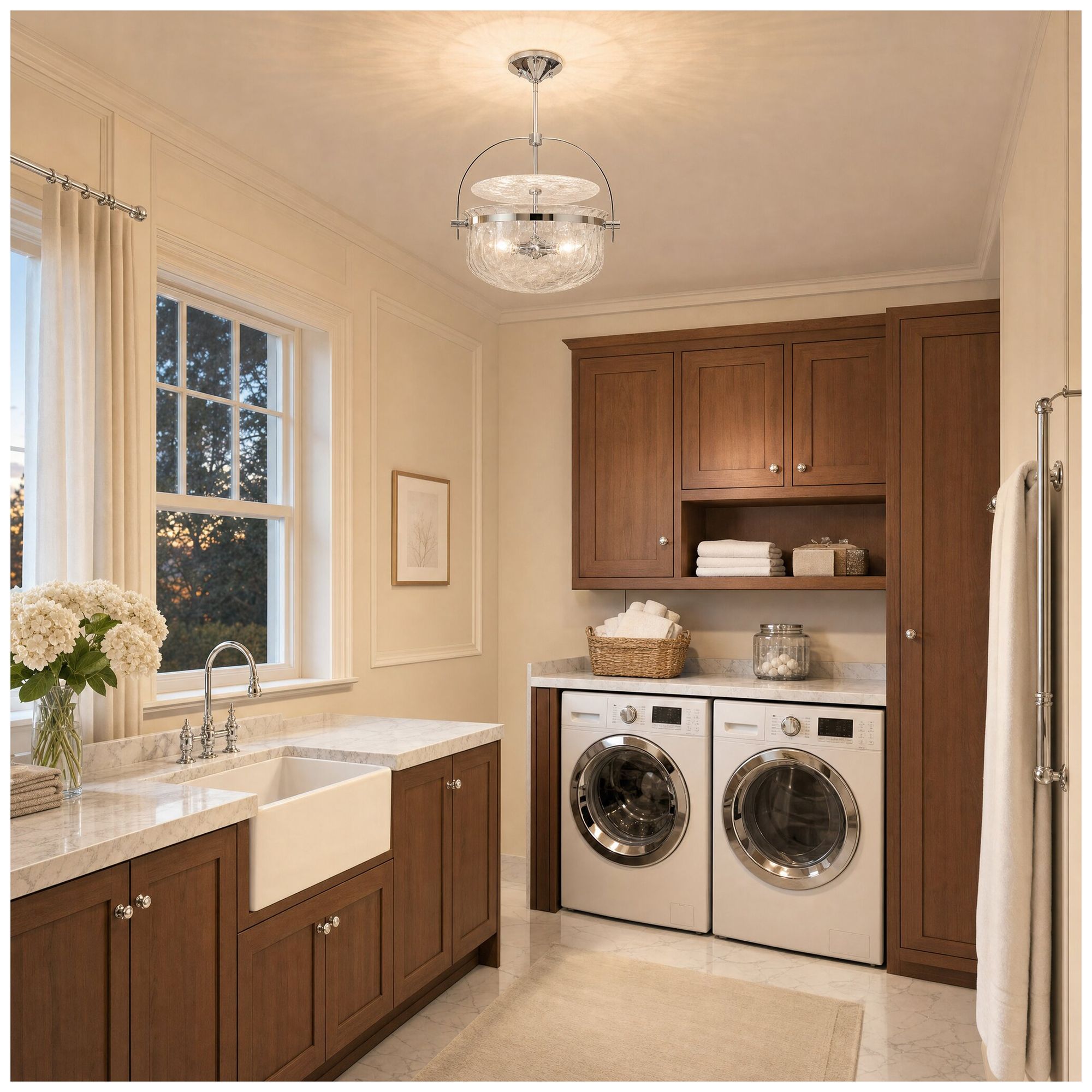 Image 4 Denmar 4-Light Convertible Semi-Flush or Pendant in Polished Chrome more views