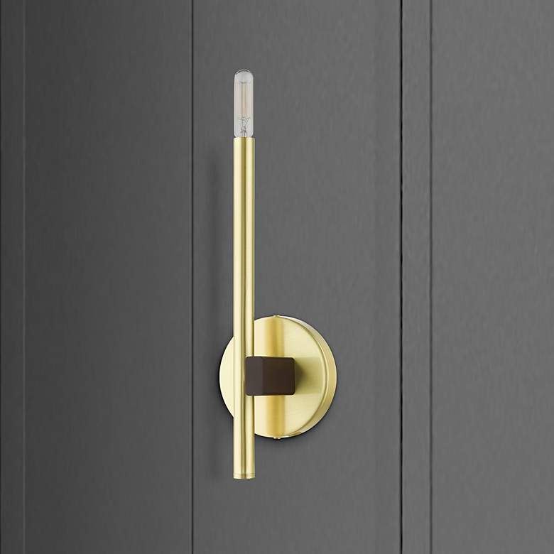 Image 1 Denmark 1 Light Satin Brass ADA Single Sconce