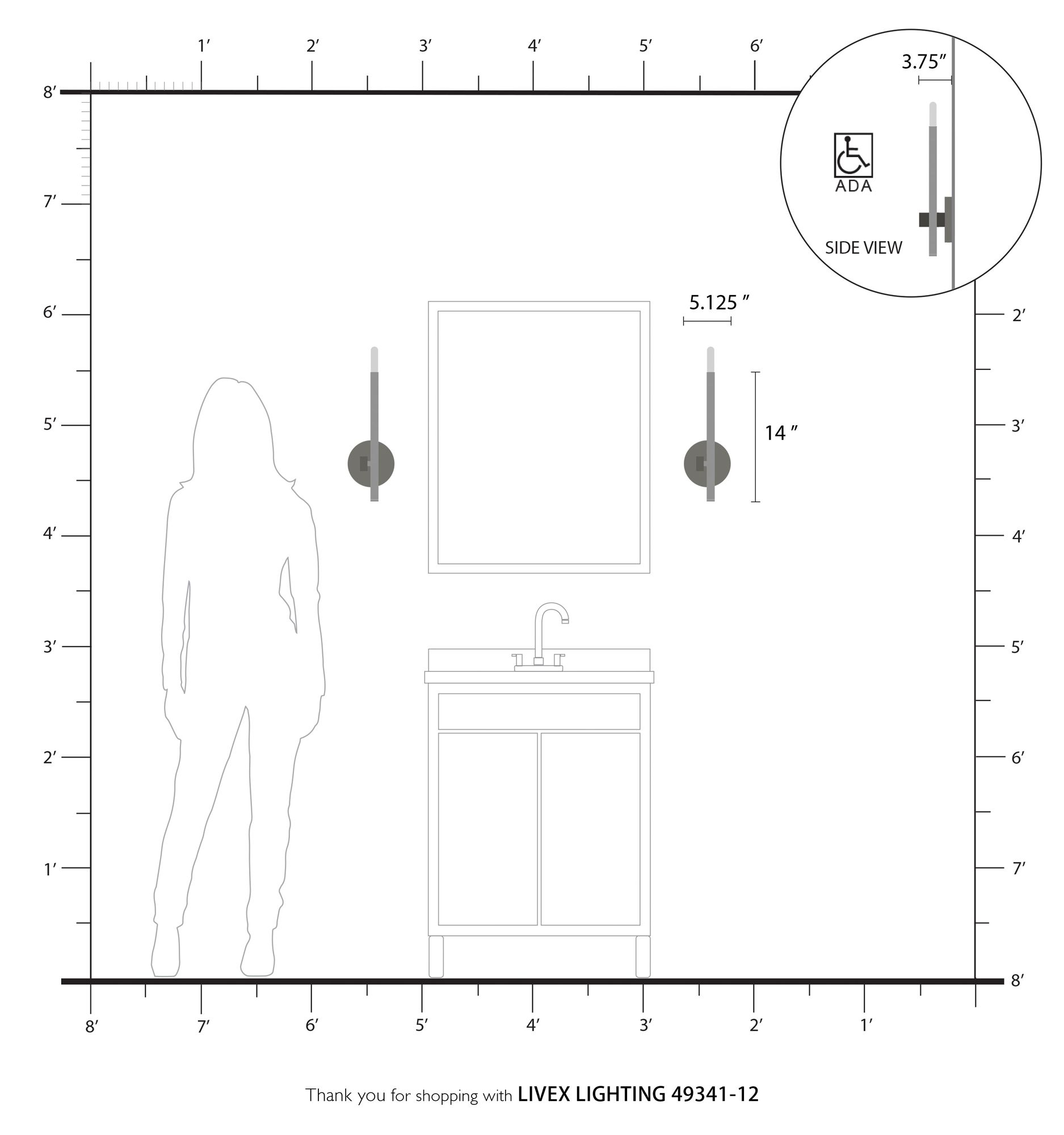 Denmark 1 Light Satin Brass ADA Single Sconce