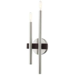 Denmark 18" High Brushed Nickel 2-Light Wall Sconce