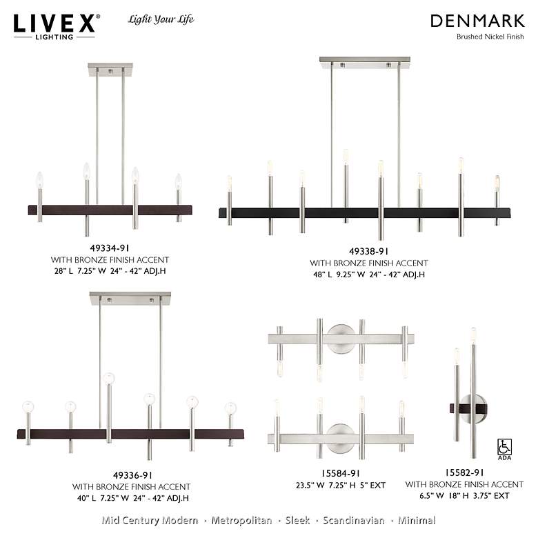 Image 3 Denmark 18" High Brushed Nickel 2-Light Wall Sconce more views