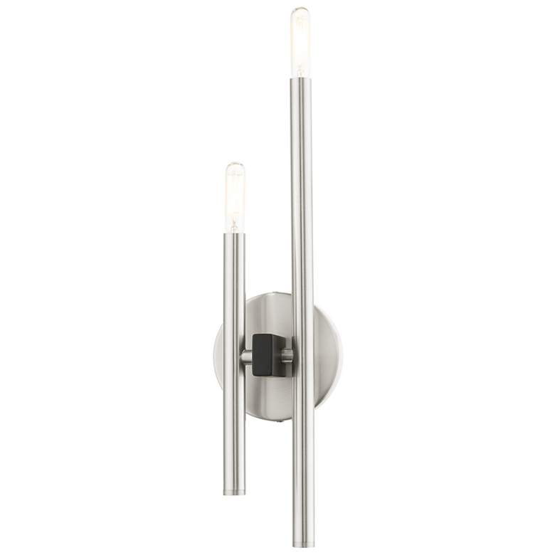 Image 1 Denmark 2 Light Brushed Nickel ADA Double Sconce