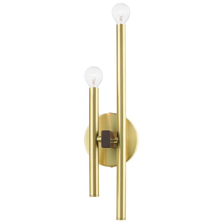 Image 1 Denmark 2 Light Satin Brass ADA Double Sconce