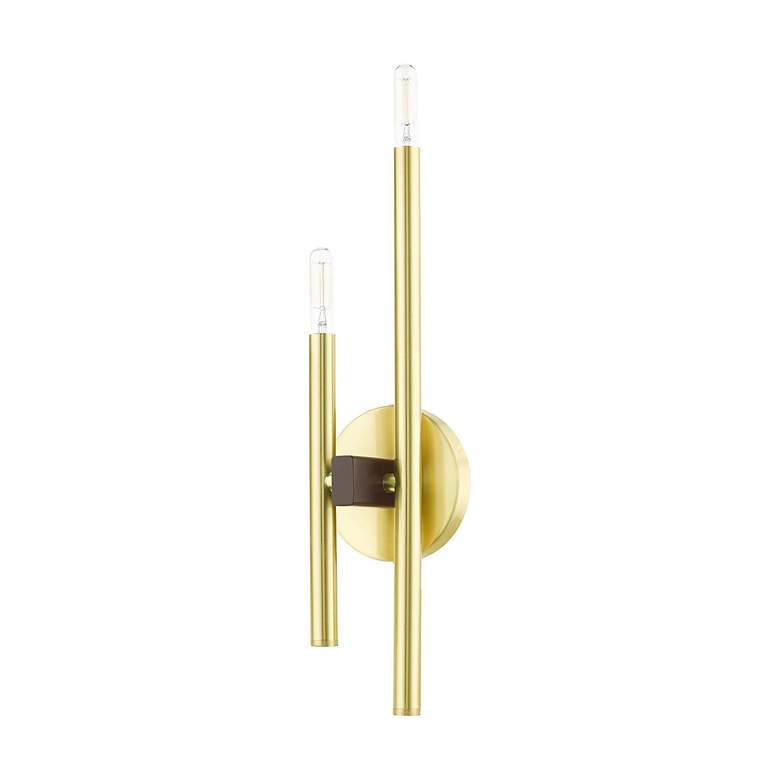 Image 3 Denmark 2 Light Satin Brass ADA Double Sconce more views