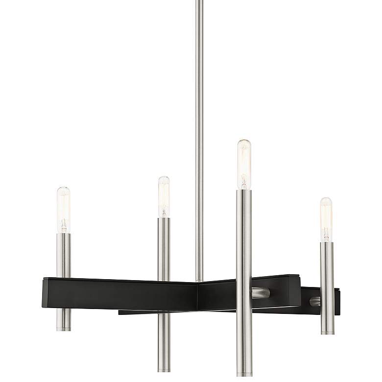 Image 3 Denmark 20"W Brushed Nickel with Black 4-Light Chandelier