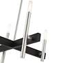 Denmark 20"W Brushed Nickel with Black 4-Light Chandelier in scene