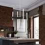 Denmark 20"W Brushed Nickel with Black 4-Light Chandelier in scene