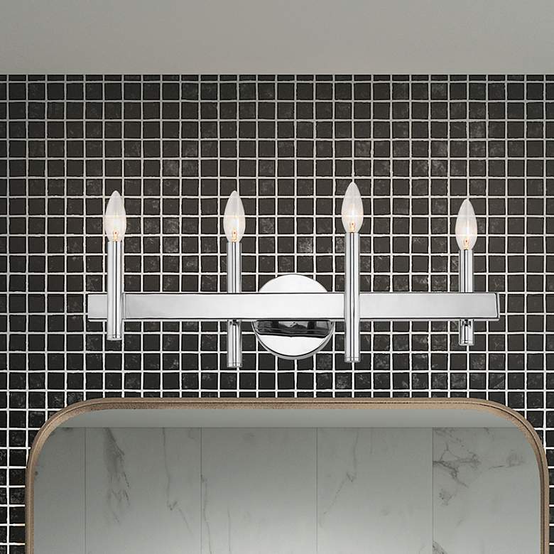 Image 1 Denmark 23 1/2" Wide Polished Chrome 4-Light Bath Light