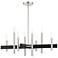 Denmark 28"W Brushed Nickel with Black 8-Light Chandelier