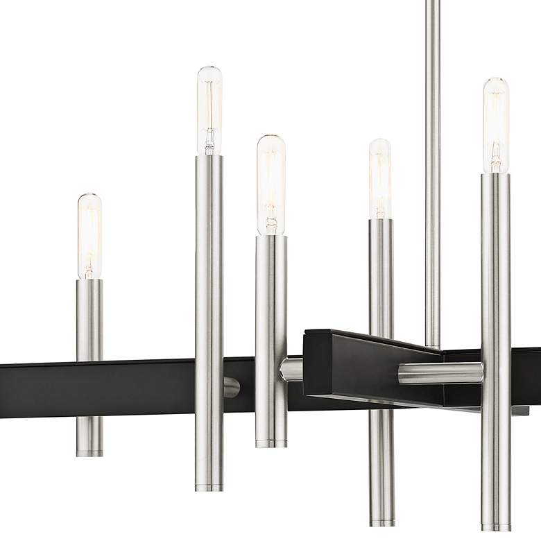 Image 4 Denmark 28"W Brushed Nickel with Black 8-Light Chandelier more views