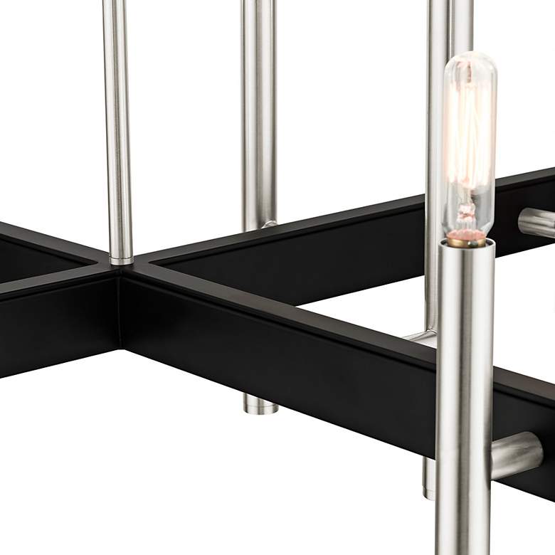 Image 5 Denmark 28"W Brushed Nickel with Black 8-Light Chandelier more views