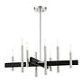 5_Denmark 28"W Brushed Nickel with Black 8-Light Chandelier more views