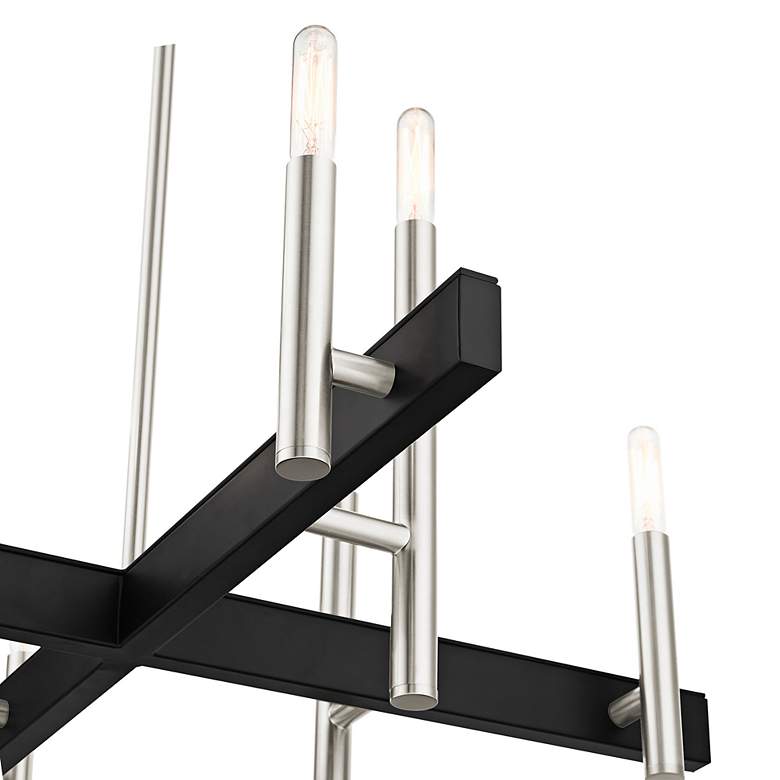 Image 6 Denmark 28"W Brushed Nickel with Black 8-Light Chandelier more views