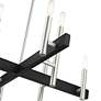 Denmark 28"W Brushed Nickel with Black 8-Light Chandelier in scene
