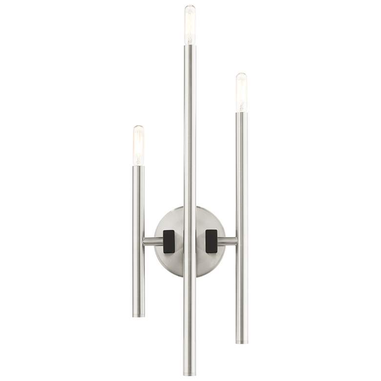 Image 1 Denmark 3 Light Brushed Nickel ADA Triple Sconce