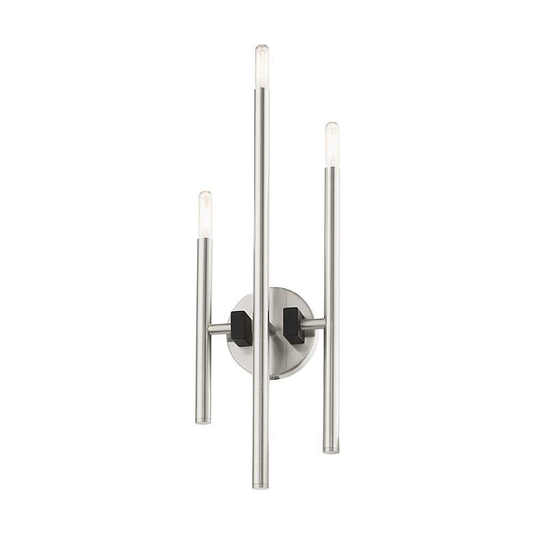 Image 4 Denmark 3 Light Brushed Nickel ADA Triple Sconce more views