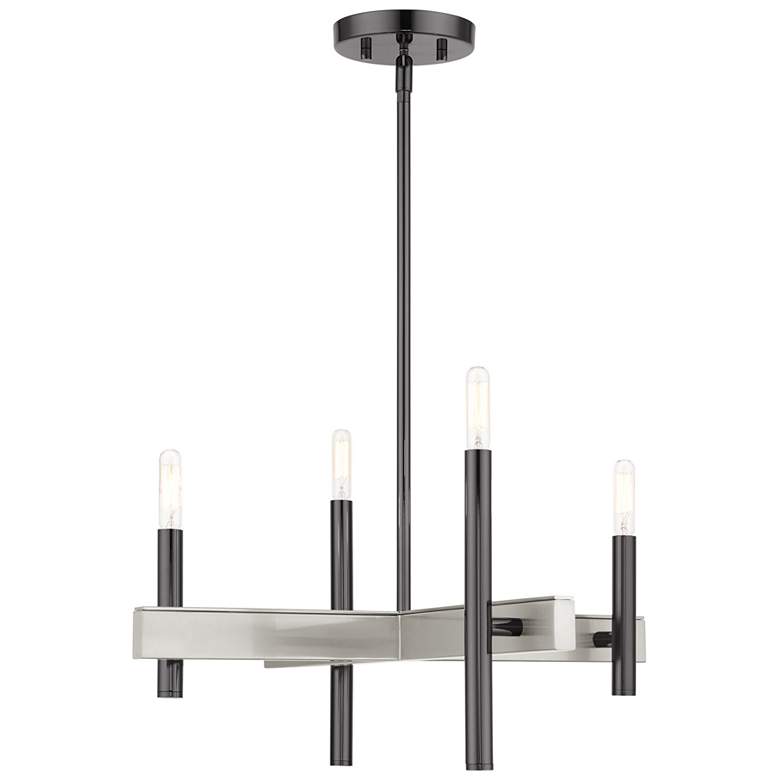 Image 1 Denmark 4 Light Black Chrome Chandelier