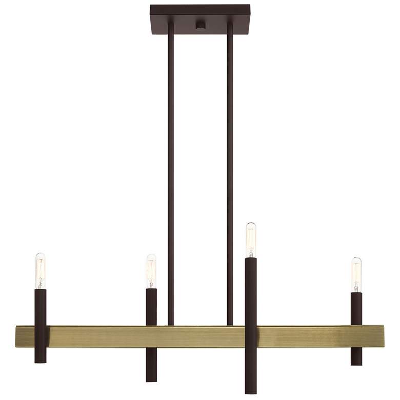 Image 1 Denmark 4 Light Bronze Linear Chandelier