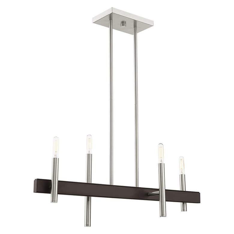 Image 4 Denmark 4 Light Brushed Nickel Linear Chandelier more views
