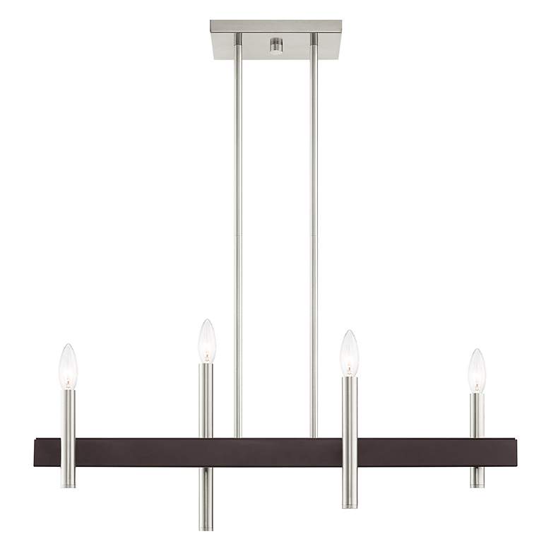 Image 6 Denmark 4 Light Brushed Nickel Linear Chandelier more views