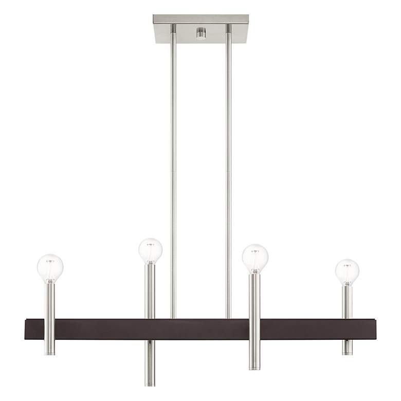 Image 7 Denmark 4 Light Brushed Nickel Linear Chandelier more views