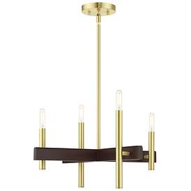 Image1 of Denmark 4 Light Satin Brass Chandelier