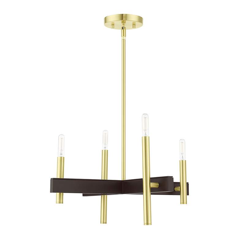 Image 3 Denmark 4 Light Satin Brass Chandelier more views