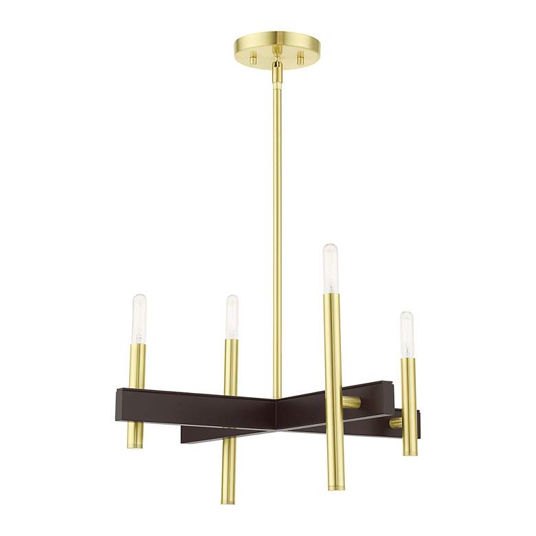 Image 4 Denmark 4 Light Satin Brass Chandelier more views