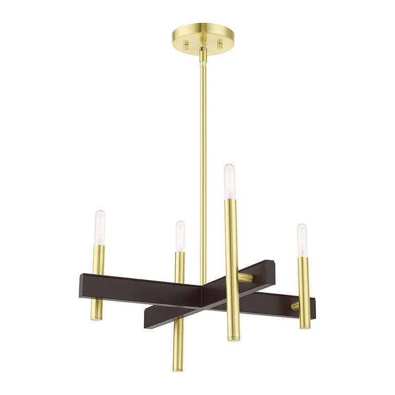Image 5 Denmark 4 Light Satin Brass Chandelier more views