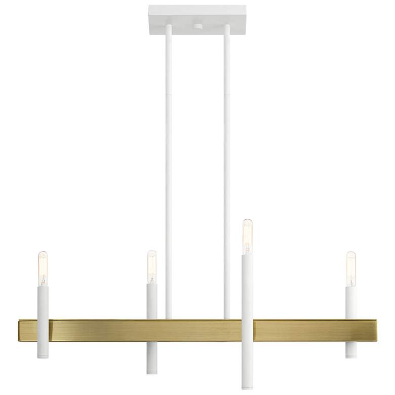 Image 1 Denmark 4 Light White Linear Chandelier