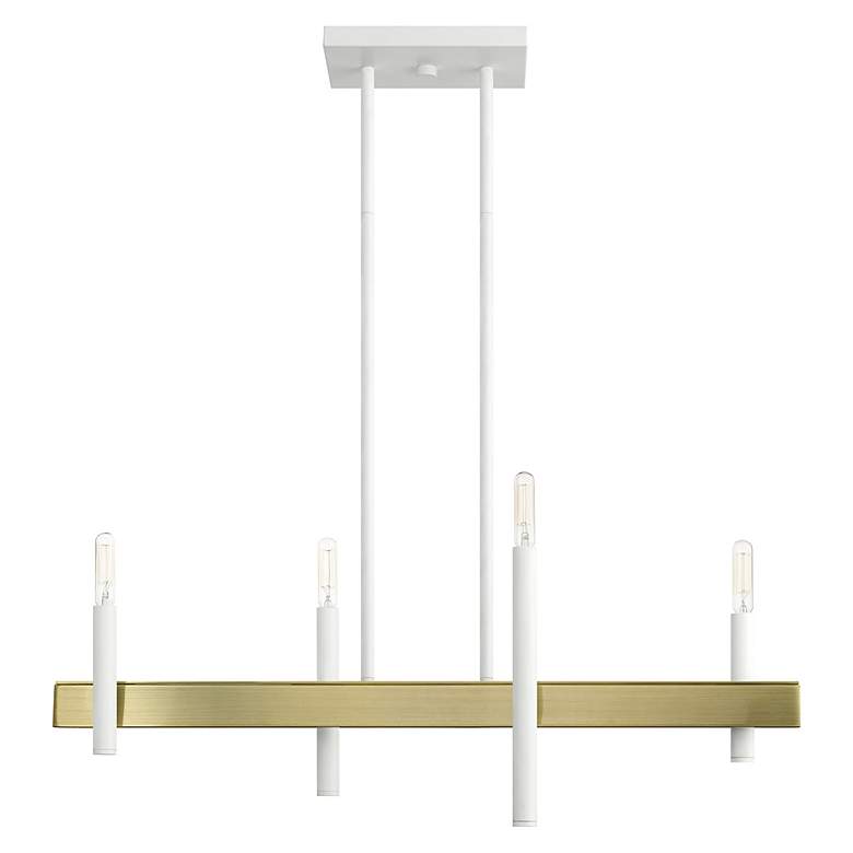 Image 3 Denmark 4 Light White Linear Chandelier more views