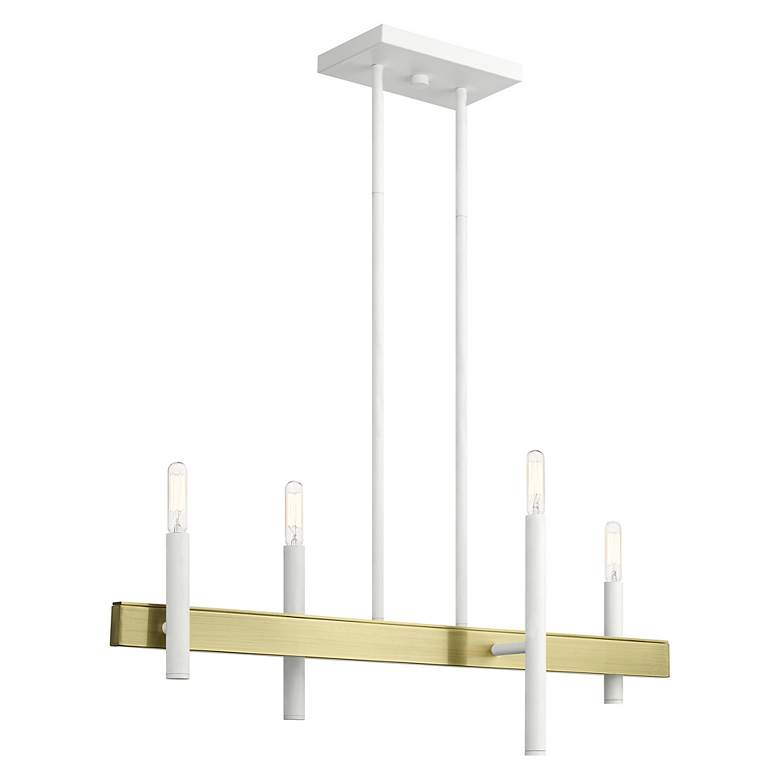 Image 4 Denmark 4 Light White Linear Chandelier more views
