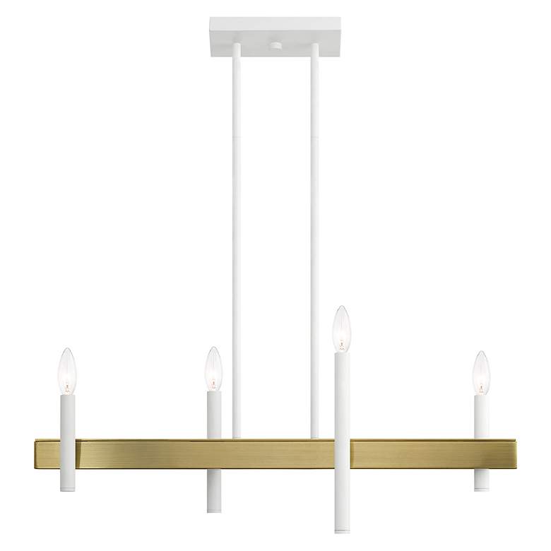 Image 6 Denmark 4 Light White Linear Chandelier more views