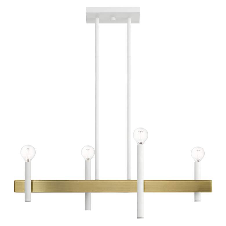 Image 7 Denmark 4 Light White Linear Chandelier more views