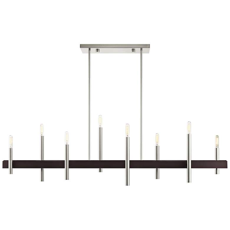 Image 3 Denmark 48" Wide Brushed Nickel 8-Light Linear Chandelier