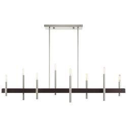 Denmark 48" Wide Brushed Nickel 8-Light Linear Chandelier
