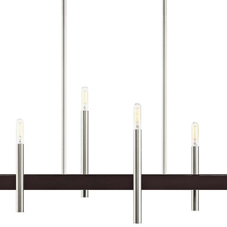 Image 4 Denmark 48" Wide Brushed Nickel 8-Light Linear Chandelier more views