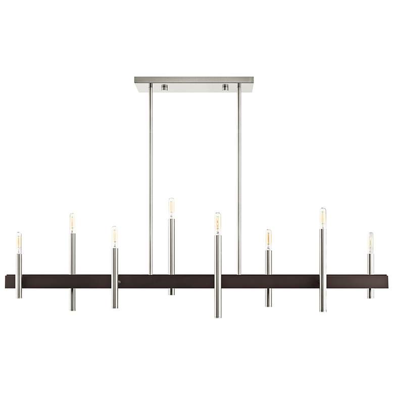Image 5 Denmark 48" Wide Brushed Nickel 8-Light Linear Chandelier more views