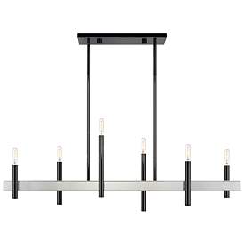 Image1 of Denmark 6 Light Black Chrome Extra Large Linear Chandelier