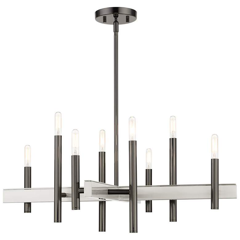 Image 1 Denmark 8 Light Black Chrome Chandelier
