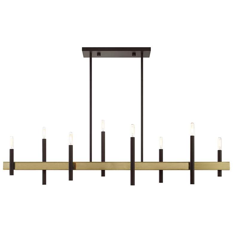 Image 1 Denmark 8 Light Bronze Linear Chandelier