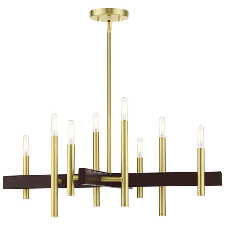 Image 1 Denmark 8 Light Satin Brass Chandelier